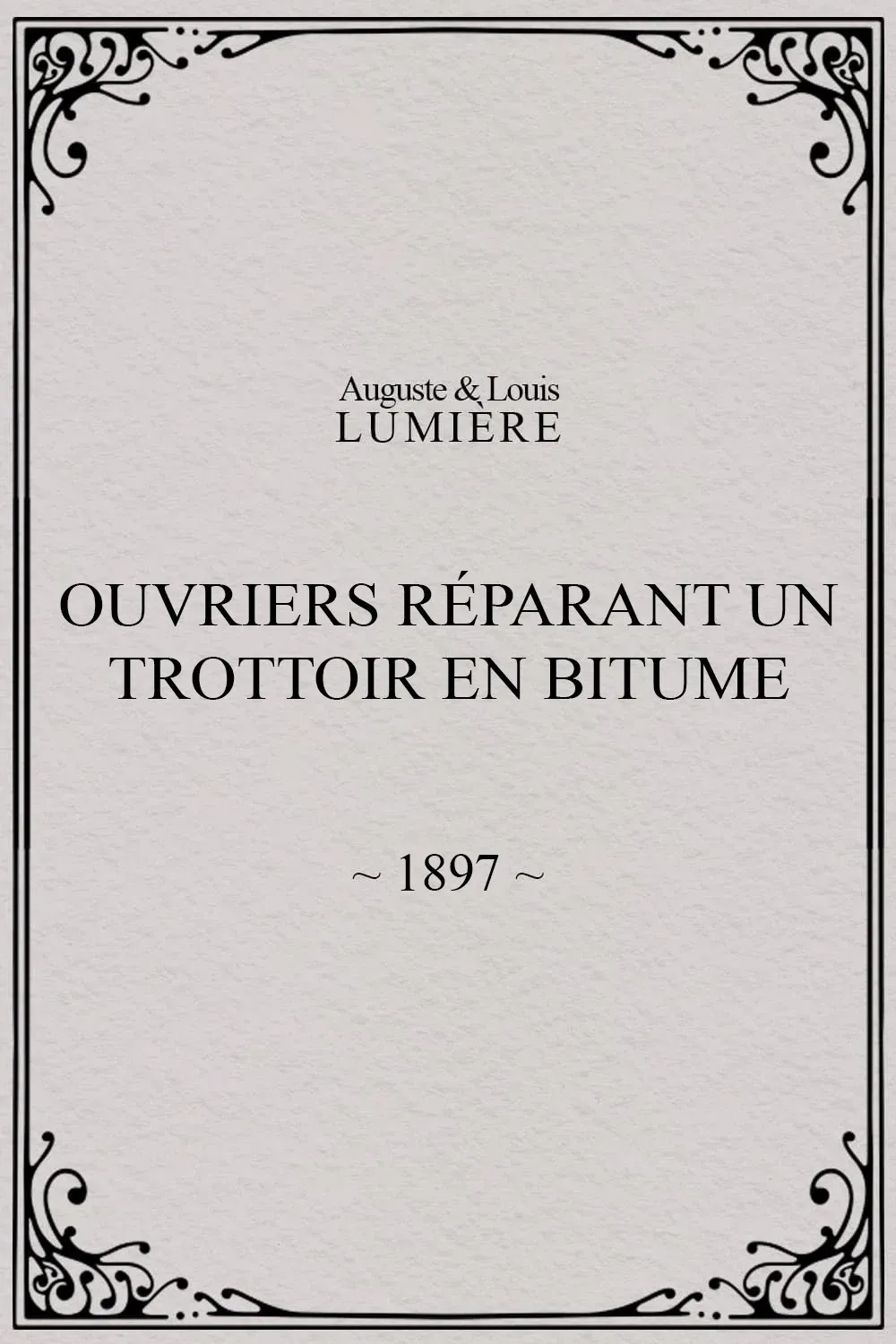 Poster for Workers Repairing a Sidewalk with Bitumen