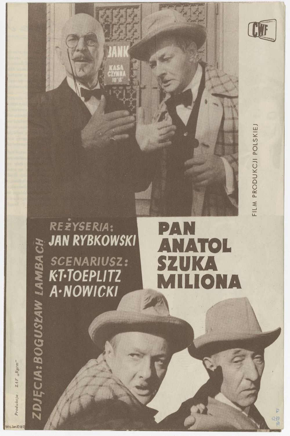 Poster of the movie Pan Anatol szuka miliona
