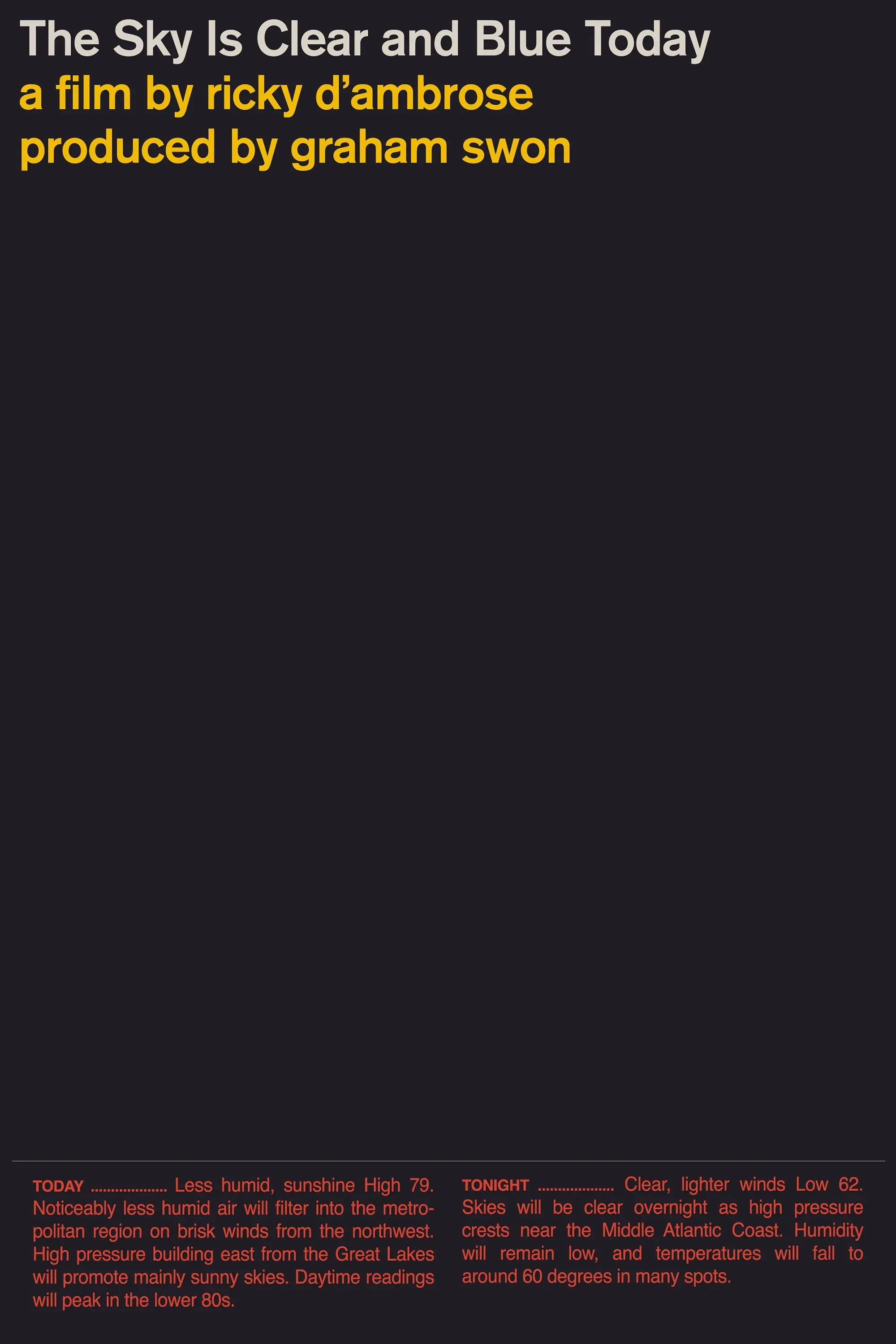 Poster of the movie The Sky Is Clear and Blue Today