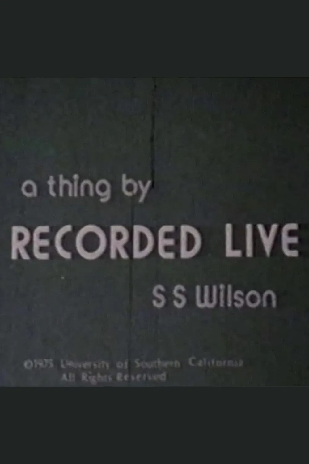 Poster of the movie Recorded Live