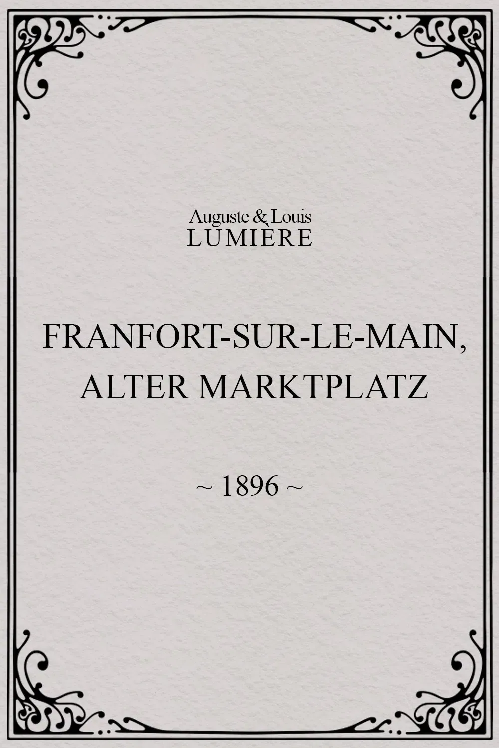 Poster of the movie Francfort-sur-le-Main, Alter Marktplatz