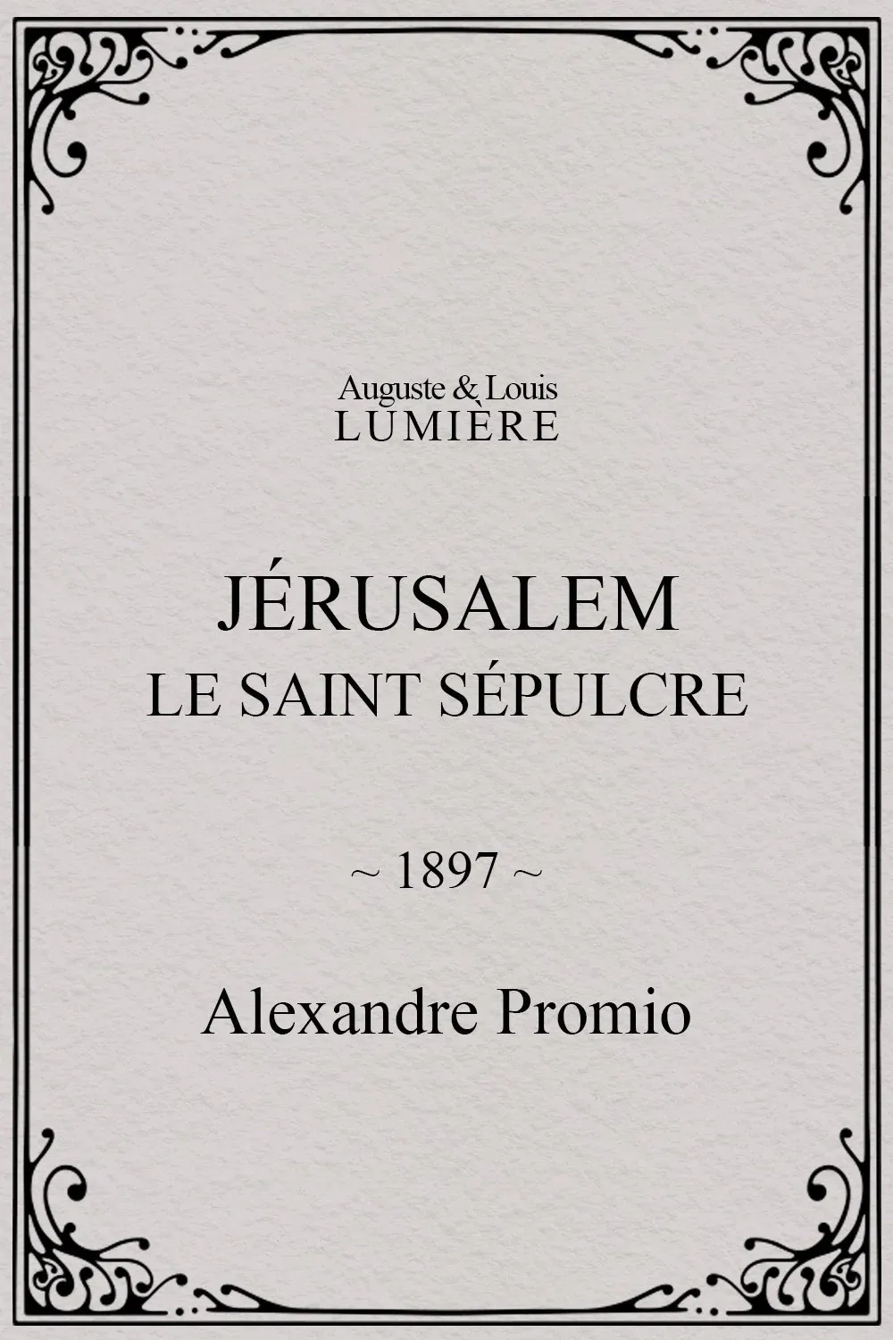 Poster for Jérusalem, le saint sépulcre