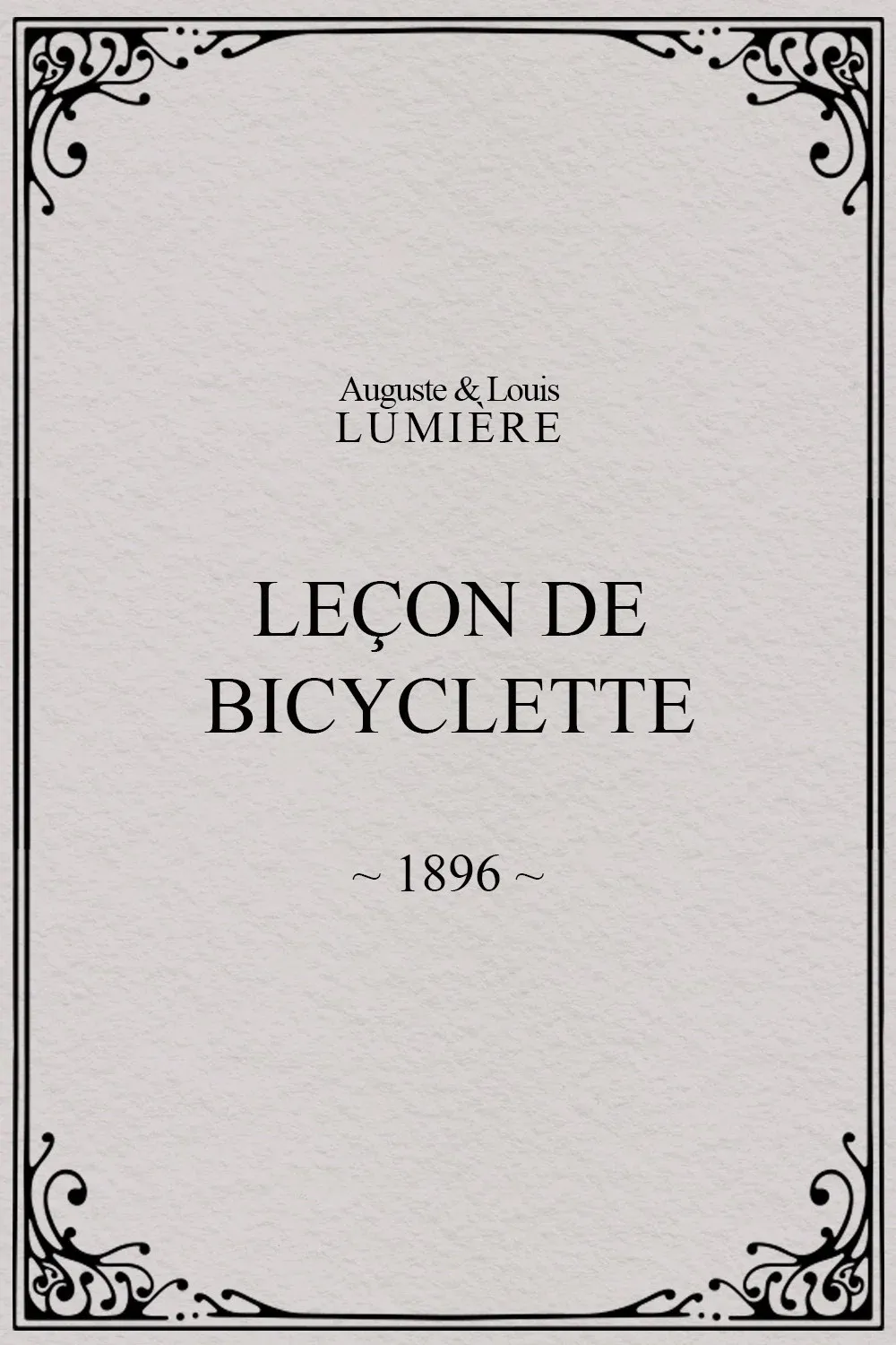 Poster for Leçon de bicyclette